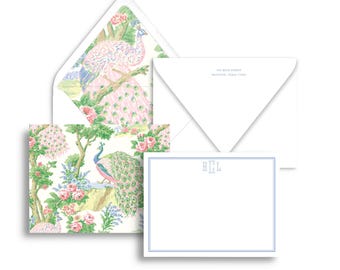 Peacock Personalized Note Cards