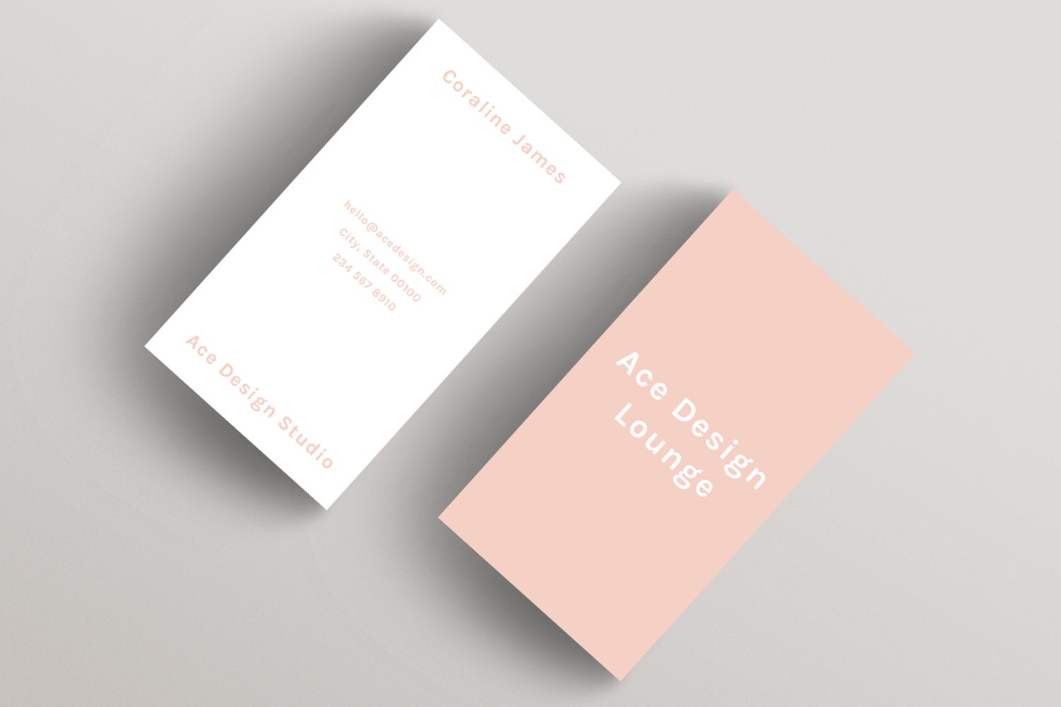 Ace Pink Minimalist Business Card Template Business Card