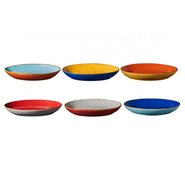 Piatto portata ovale in ceramica colorata linea Mediterraneo Novita Home