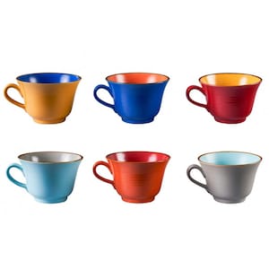 6 cups serving breakfast or tea in Ceramic created Ethnic Hand Herbal Tea Mug The cups