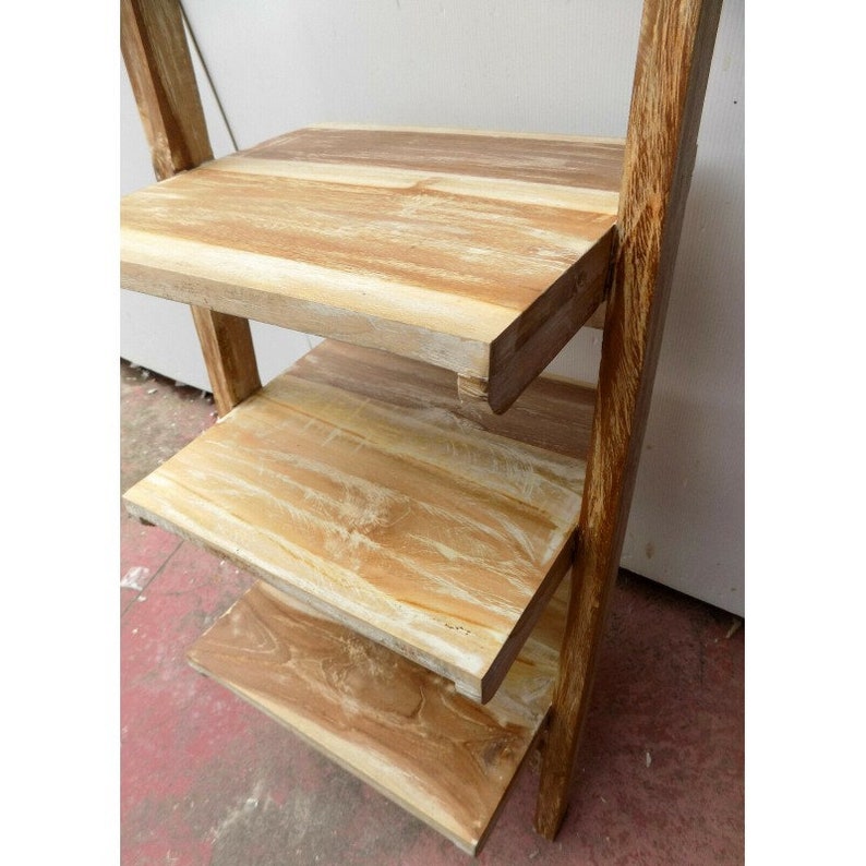 Teak ladder with shelves 155X40 ethnic pickled bath towels Etsy