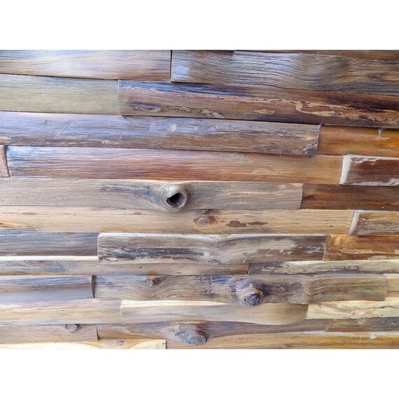 Tête De Lit En Bois Teak 160x80x4 Cm - Motif Cubes - Industriel - Marblechic