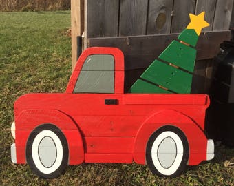 large red christmas truck sign wooden red truck christmas truck with tree pallet treechristmas decor pallet wood art 3d yard art - Christmas Truck Decor large red christmas truck sign wooden red truck christmas truck with tree pallet treechristmas decor pallet wood art 3d yard art - Christmas Truck Decor