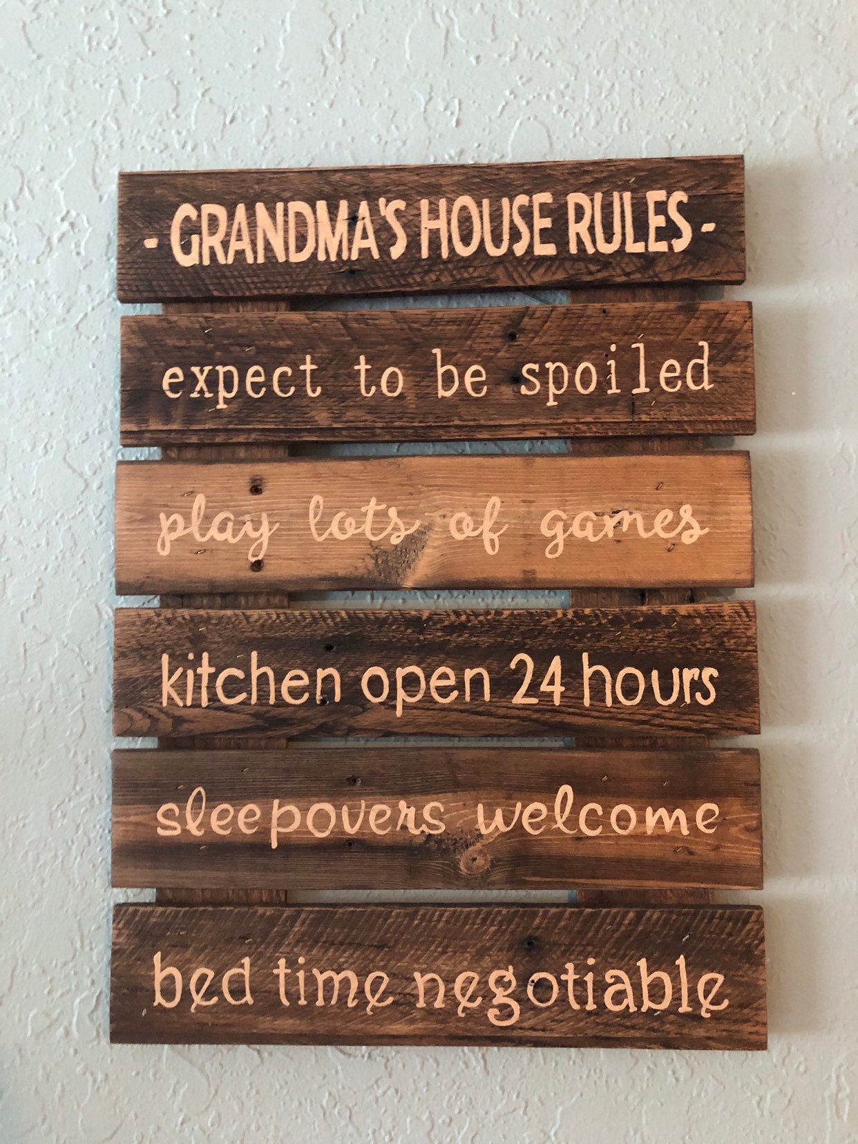 Vintage 'What Happens At Lola's House' Wooden Sign - 12x6 Inch, Rustic Home Decor Gift - View #9
