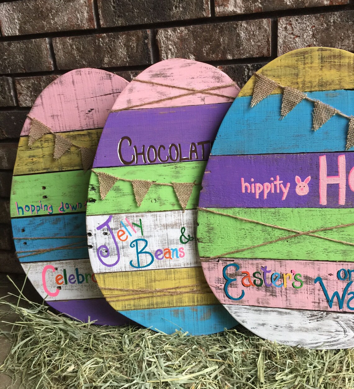 Jelly Beans and Peeps Easter Egg Pallet Wood Sign / Easter Etsy