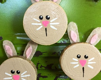 Wood Bunny Magnets/Fridge magnets/Spring Magnets/Easter Bunny Magnets/Wooden Bunny/Easter Bunny/Easter decor/Spring decor/FREE SHIPPING