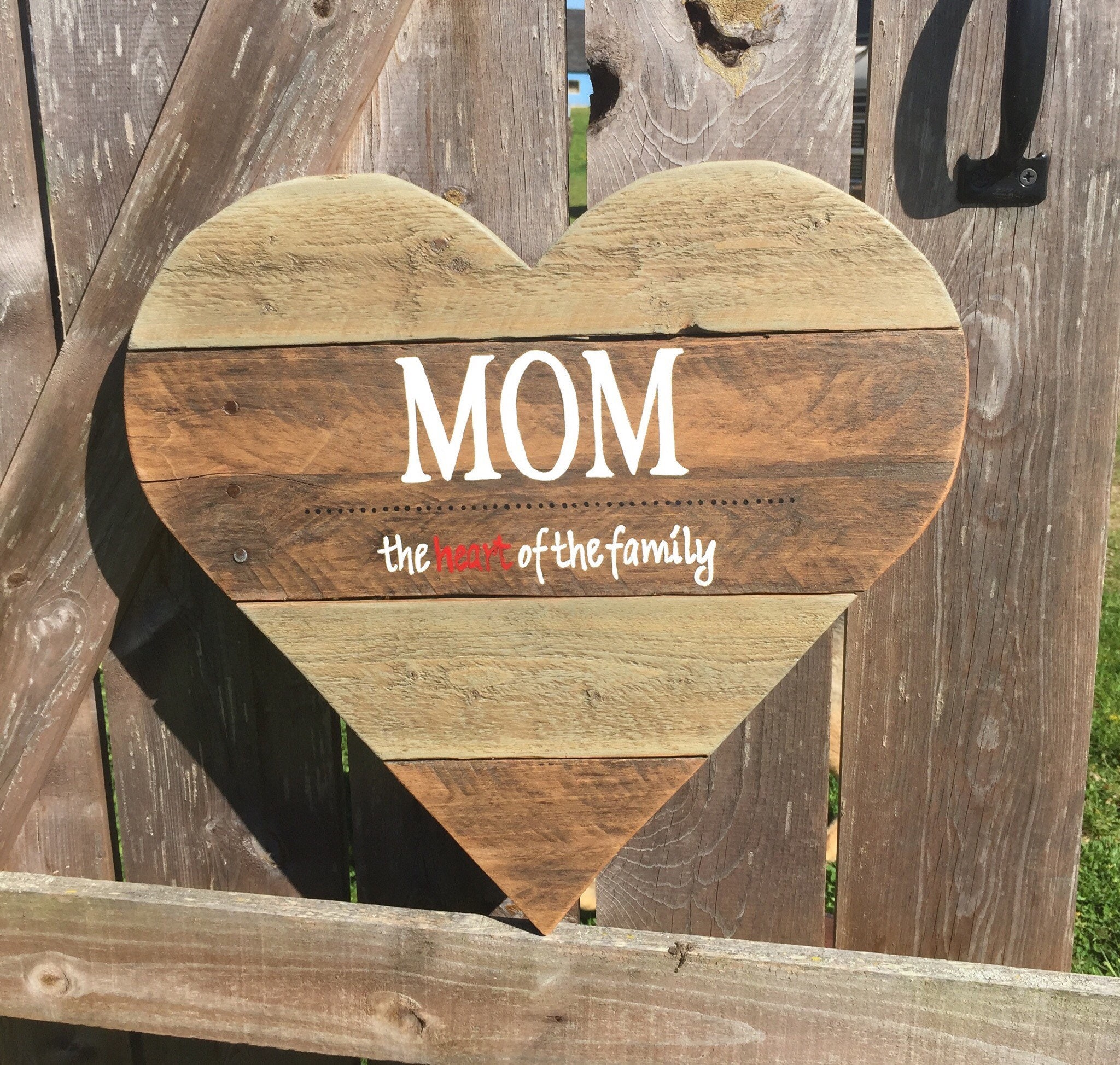 Mom Heart Sign / Mom Heart of the Family Sign / Valentine's Day Gift ...
