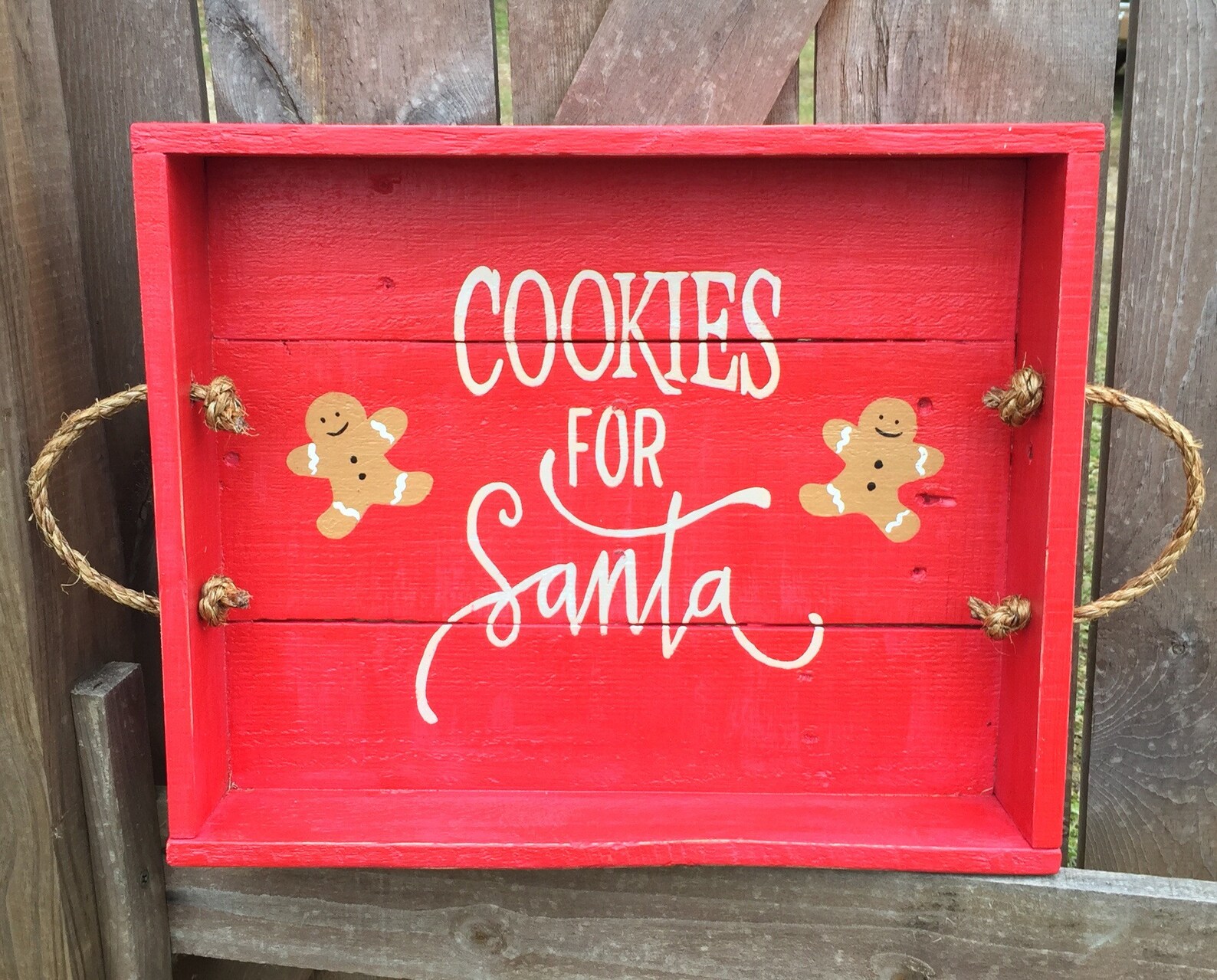 Cookies for Santa Christmas Tray / Wooden Christmas Tray / Etsy