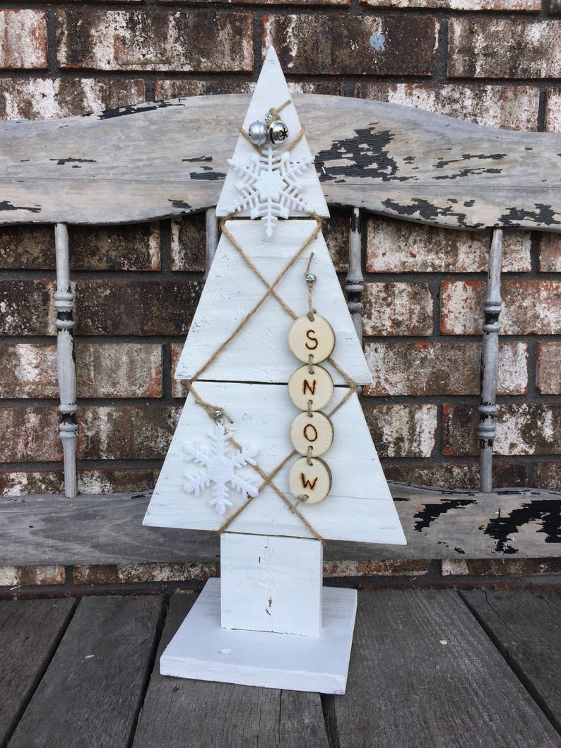 White Rustic Wooden Christmas Tree/White Wooden Pallet Etsy