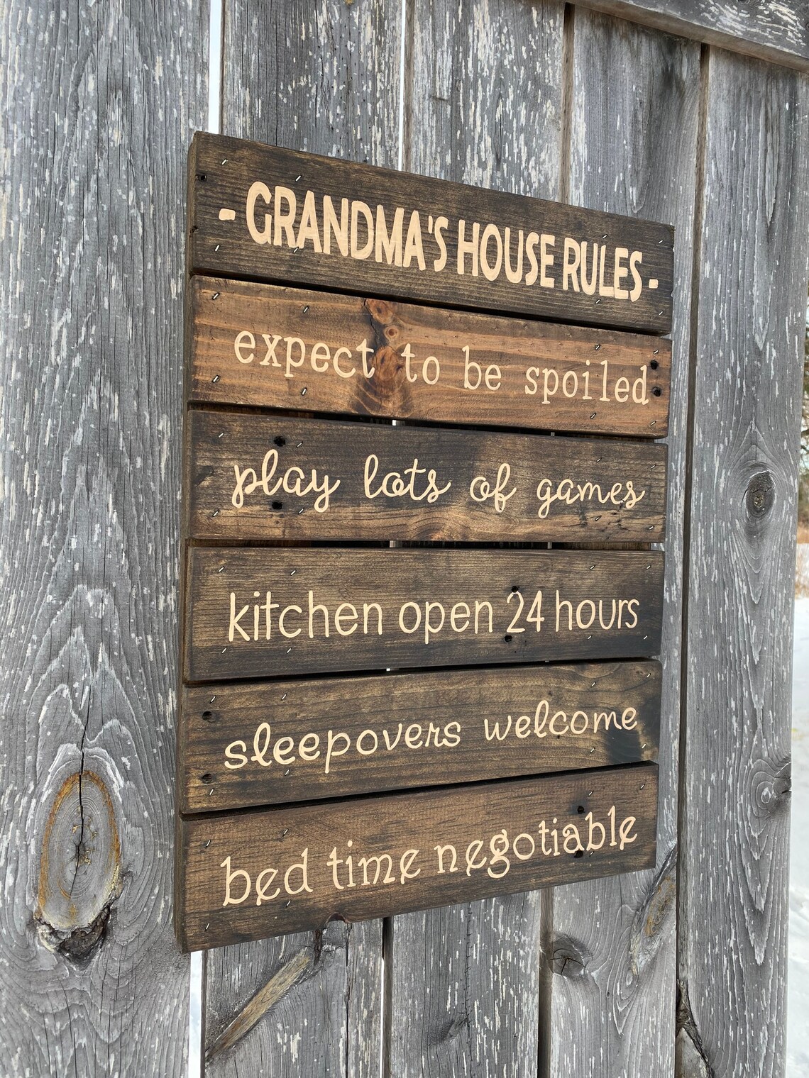 Grandmas house rules Wooden sign/Grandmas Sign/Grandmas Etsy