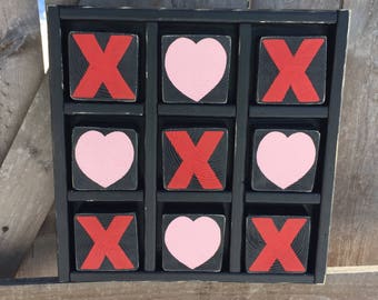 Large Wooden Tic Tac Toe Game/Valentine's Day Tic Tac Toe Game/St. Patrick's Day Tic Tac Toe Game/Outdoor Tic Tac Toe Game/FREE SHIPPING