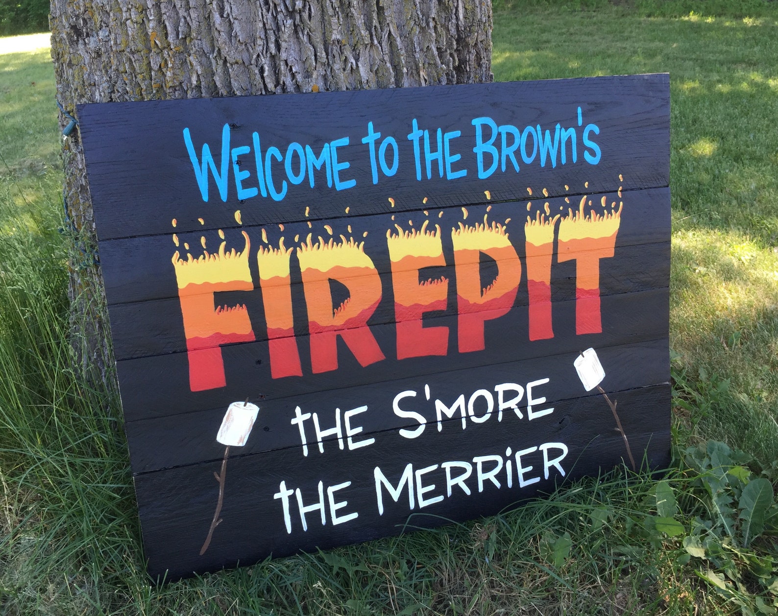 Large Outdoor Personalized Firepit Sign/wooden Outdoor Sign Etsy