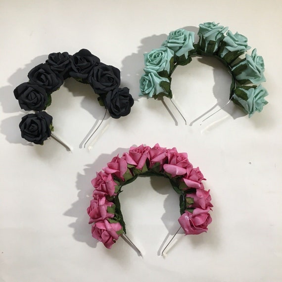 Lot of 3 Floral Rose Head band Crown - image 1