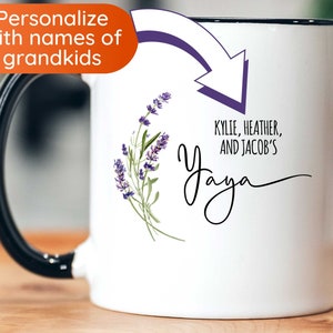 Yaya Mug Customized Mug For Yaya Personalized Mug Grandkids Names Gift For Yaya Mug Gift Custom Gift For Yaya Mug For Mothers Day