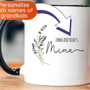 Mima Mug Customized Mug For Mima Personalized Mug Grandkids Names Gift For Mima Mug Gift Custom Gift For Mima Mug For Mothers Day