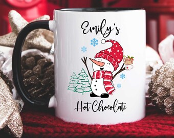 Snowman Mug For Kids, Kids Hot Cocoa Mugs, Personalized Hot Cocoa Mugs, Kids Hot Chocolate Mug, Christmas Eve Box Filler, Secret Santa