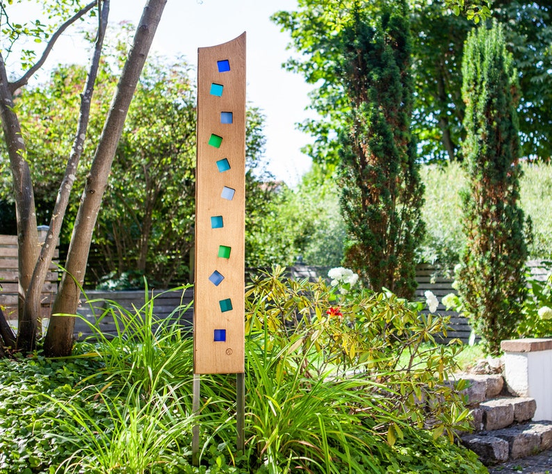 Garden Sculpture Made of Wood and Glass. Garden Decoration as Etsy