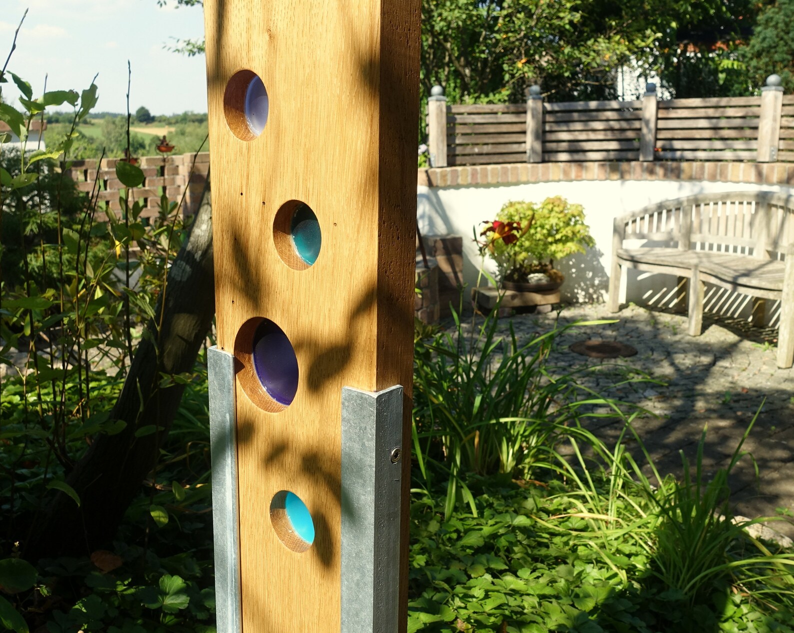 Garden Sculpture Made of Wood and Glass. Garden Decoration as Etsy