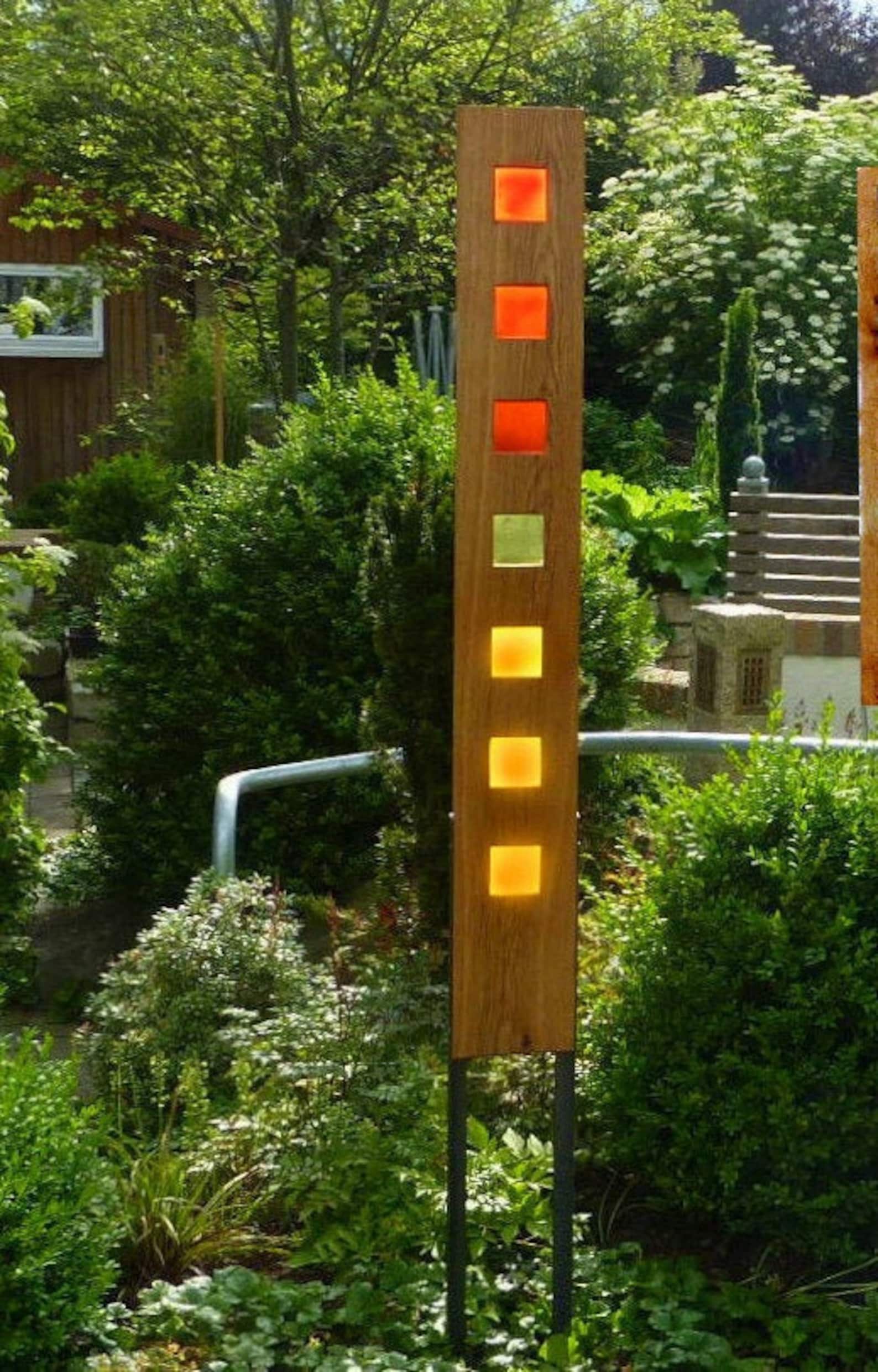 Garden Sculpture Made of Wood and Glass. Garden Decoration as Etsy