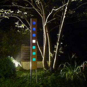 Garten Skulptur Design Sonne Aus Glas & Metall - Deko Stele Ca. 1,35 M Hoch, Frostsicher