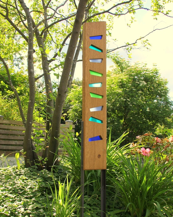 Eichenstelen Designer Gartendeko Kunsthandwerk Aus Eichenholz Etsy