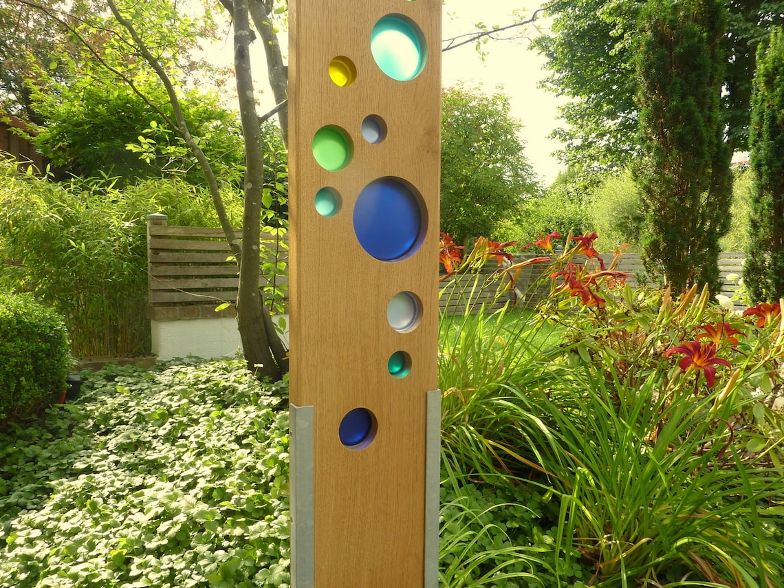 Garden Sculpture Made of Wood and Glass. Garden Decoration as Etsy