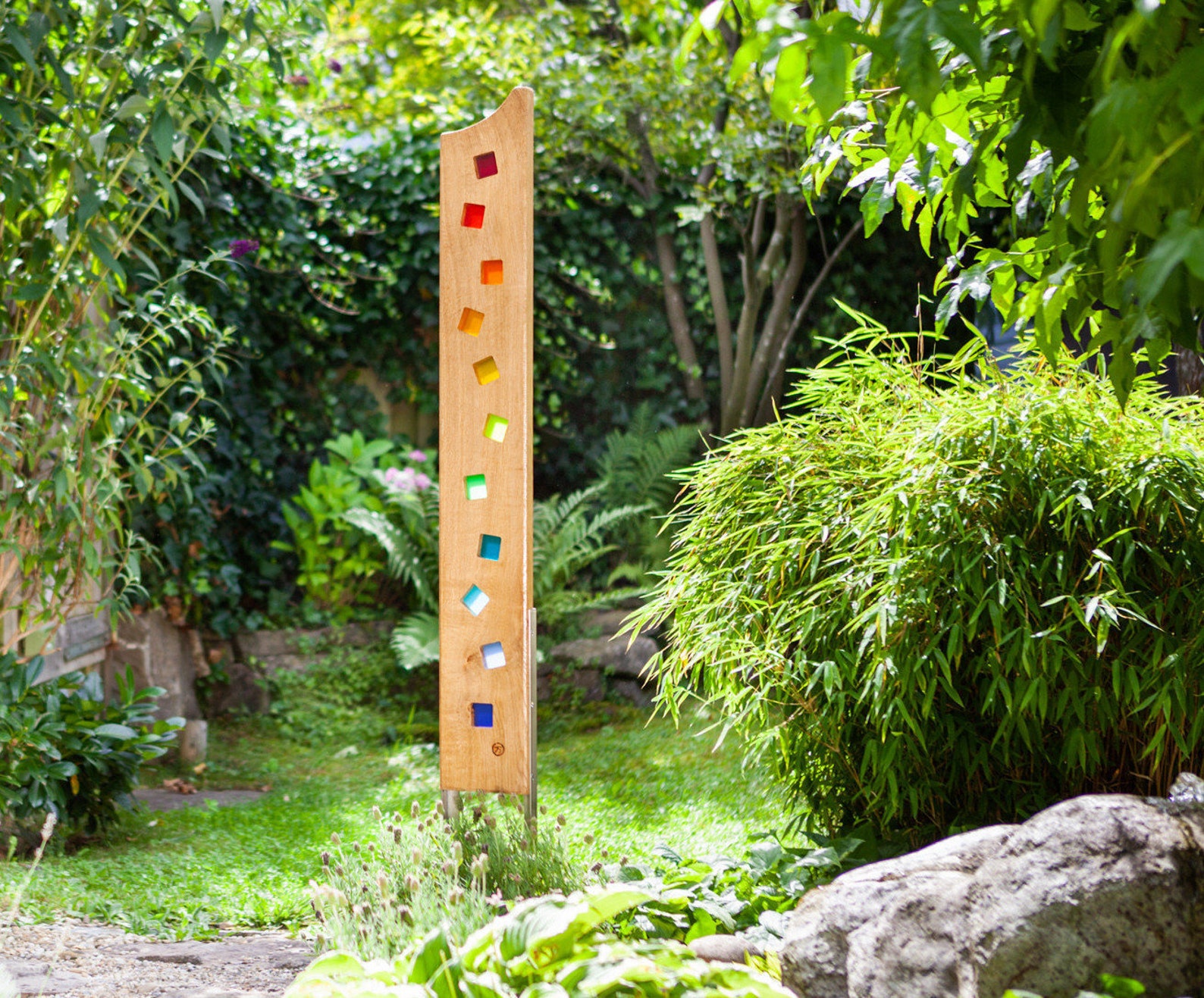 Garden Sculpture Made of Wood and Glass. Garden Decoration as Etsy