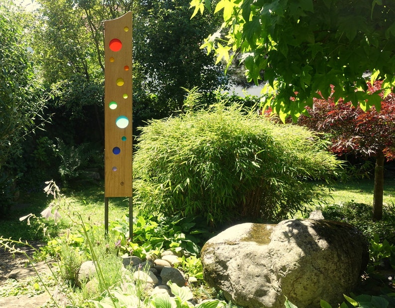Garden Sculpture Made of Wood and Glass. Garden Decoration as Etsy