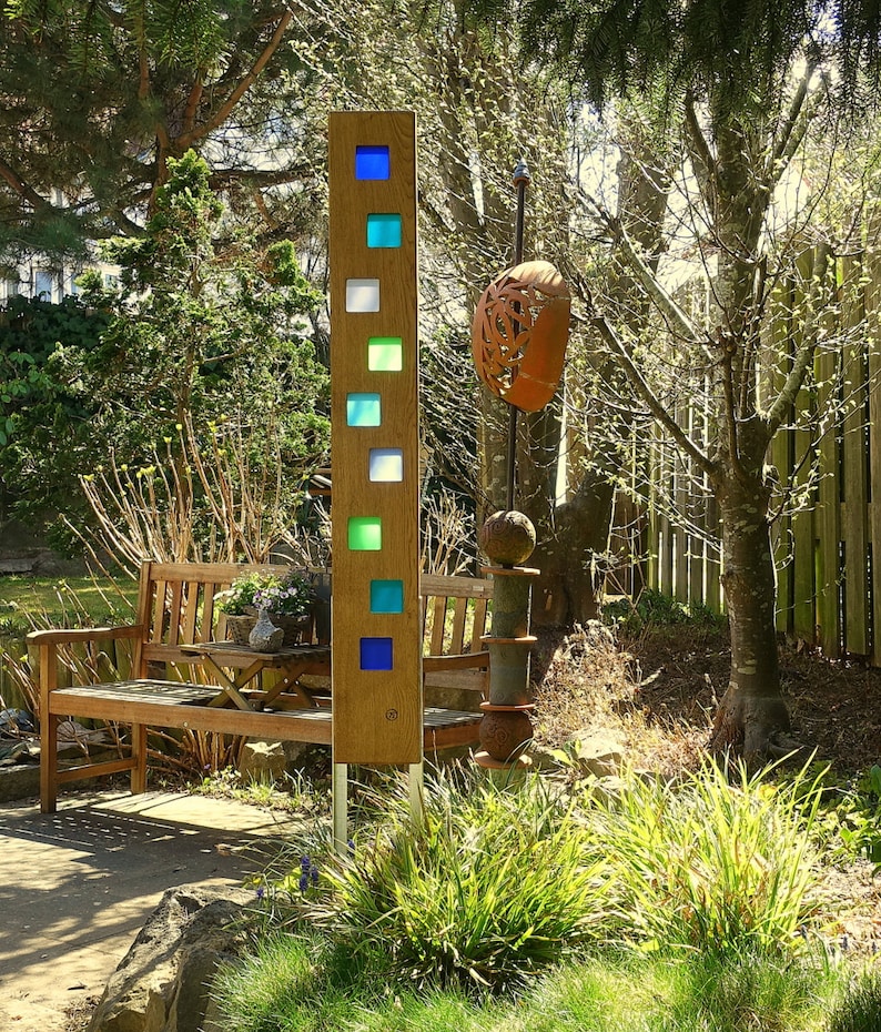 Garden Sculpture Made of Wood and Glass. Garden Decoration as Etsy