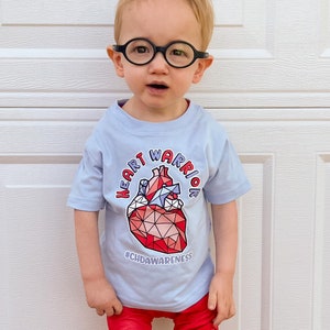 Camiseta de guerrero del corazón / Camiseta de guerrero del corazón geométrico / Camisetas de concientización sobre la cardiopatía congénita (CHD) / CHD
