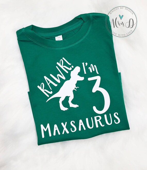 Dinosaur Birthday Shirt Rawr 3rd 