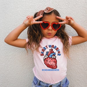 Camiseta de guerrero del corazón / Camiseta de guerrero del corazón geométrico / Camisetas de concientización sobre la cardiopatía congénita (CHD) / CHD