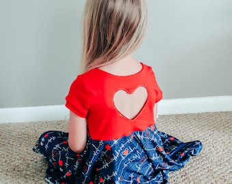 CHD Dress| Heart warrior dress| EKG dress | Sweetheart dress | Heart dress | Heart ekg dress