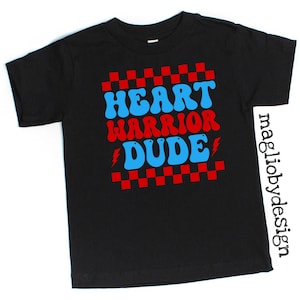 Camiseta de tipo guerrero del corazón / Camiseta de guerrero del corazón / Camiseta de guerrero del corazón genial para niños / Camiseta de concienciación sobre la cardiopatía congénita (CHD) / CHD