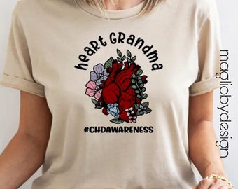 Heart Grandma T-shirt | CHD Awareness Shirt, Heart Warrior