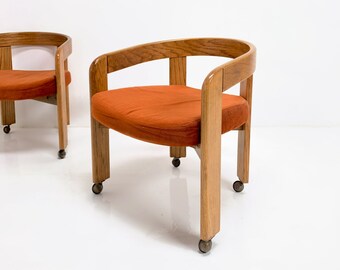 Wooden Barrel Chairs For Sale  . The Seat Is A Separate, Inset Wooden Piece.