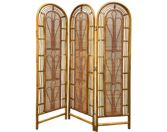 Rattan and Cane Arched Screen