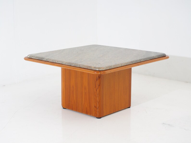 Marble & Teak Coffee Table, 1960s