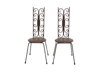 Pair of Iron Scroll Side Chairs