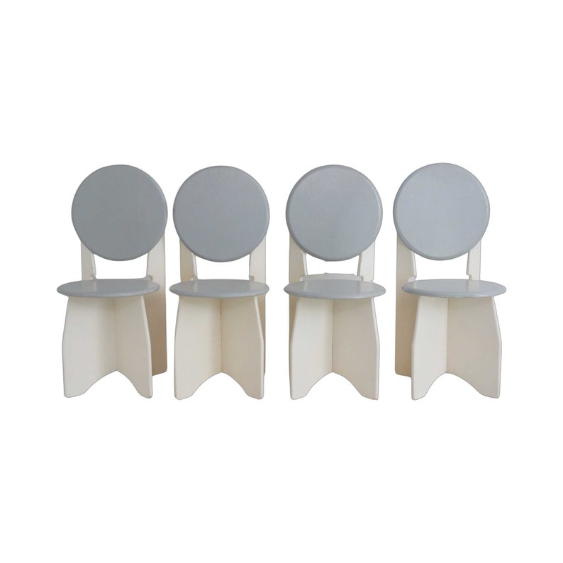 Set of 4 Modernist Dining Chairs, 1980s