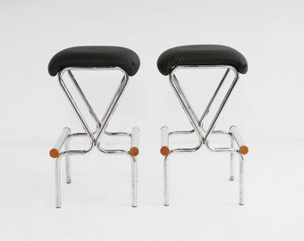 Pair of Tubular Bar Stools by Daystrom, 1970s