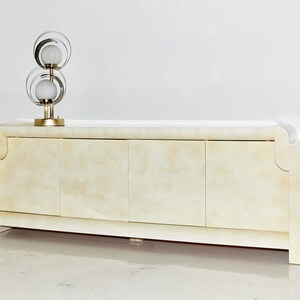Faux Goat Skin Lacquered Credenza, 1970s