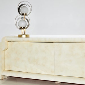 Faux Goat Skin Lacquered Credenza, 1970s