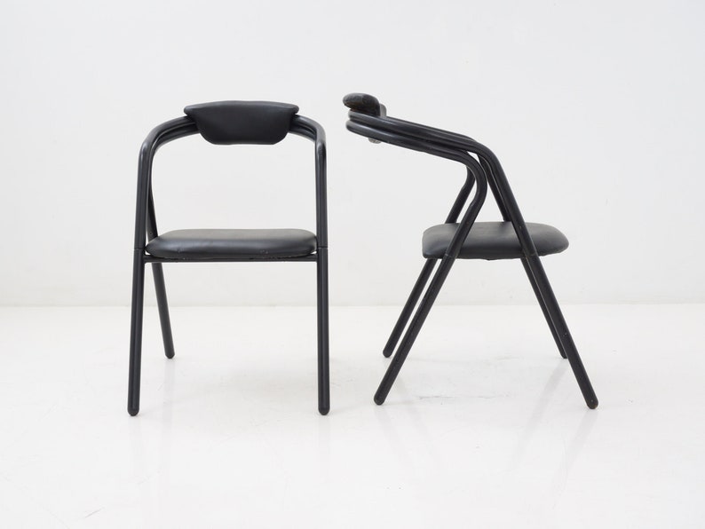 Black Sculptural Dining Chair, 1990s