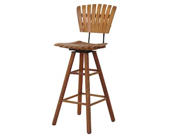 Slatted Wood Stool