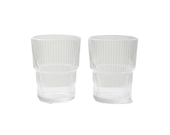 Pair of Ribbed Stacking Glasses
