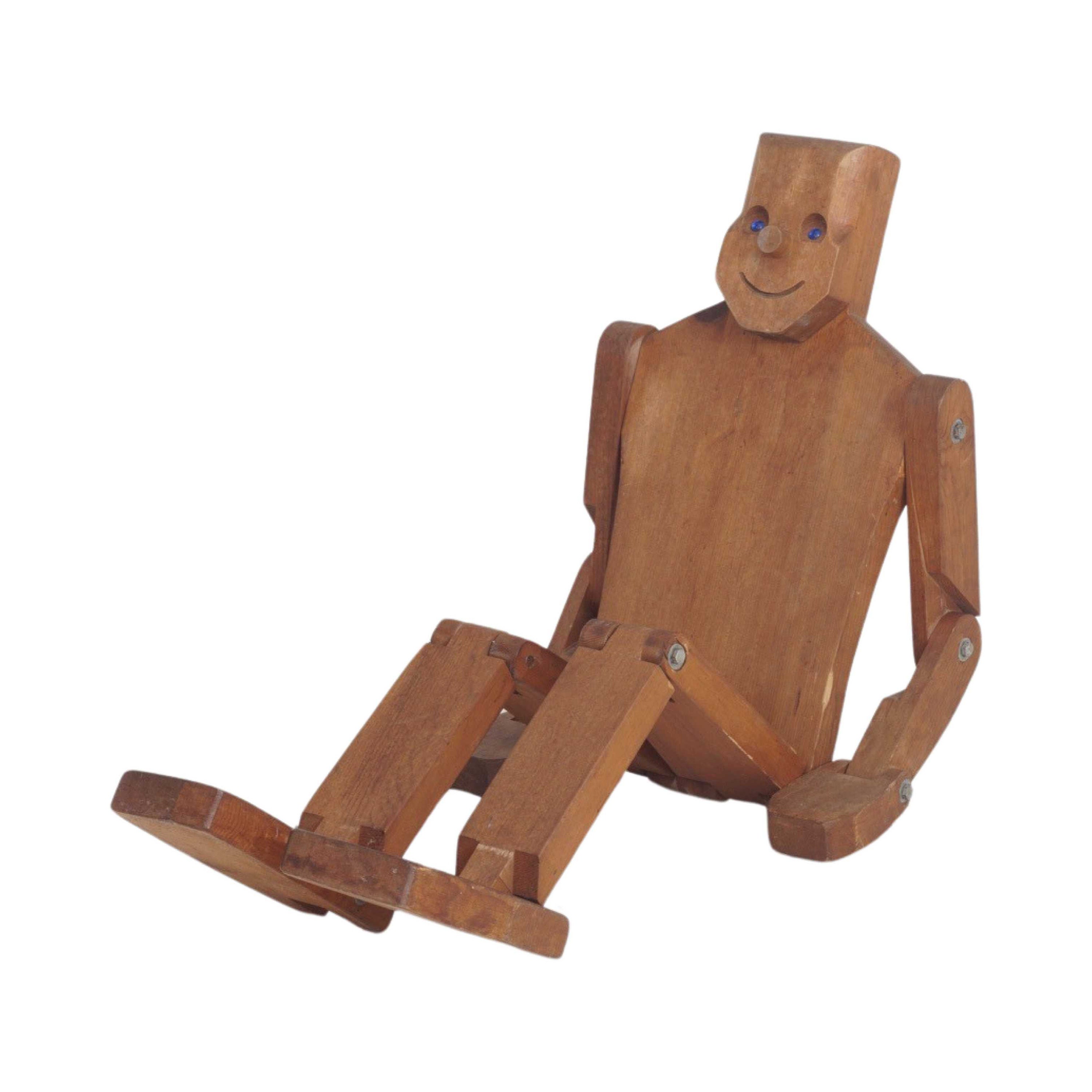 Articulated Wood Figure by Don Ellefson, 1980s 