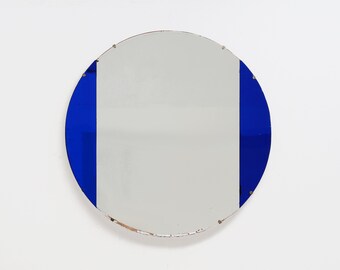 Cobalt Glass Mirror, 1970s