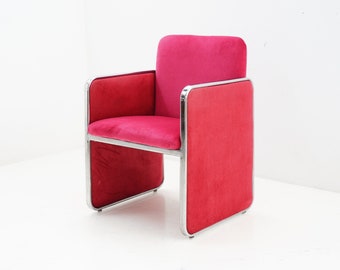 Chrome Framed Chiclet Chair, 1984