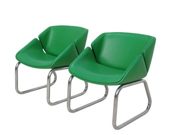 Pair of Postmodern Lounge Chairs by Thonet, 1980s